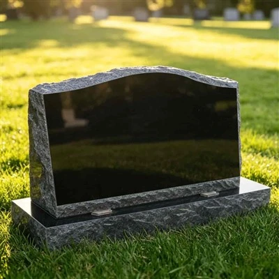 Lápide de Granito Preto Slant Moument
